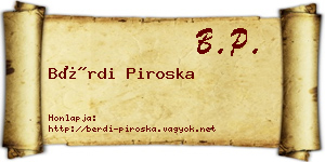 Bérdi Piroska névjegykártya