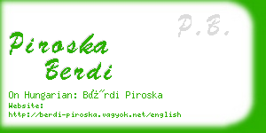 piroska berdi business card